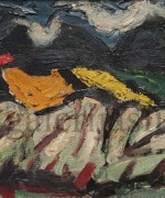 Milan Konjovic 34x65cm – Zrenje VII – 1959. godina – koloristicka faza –  ulje na lesonitu – monografija broj 1959 – svojstvo kulturnog dobra