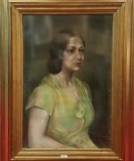 Milena Pavlovic Barili 75x50cm – Portret Adriene Mirkovic – 1931. godina – pastel na papiru – svojstvo kulturnog dobra