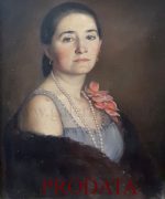 galerija slika Milos-Golubovic 66x54cm -Portret zene sa bisernom ogrlicom – 1928.-godina